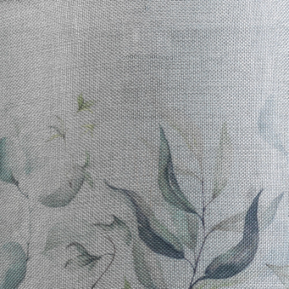 14" Grey Linen Leaves Design Vintage Easy Fit Tapered Drum Shade 35cm - Image 2