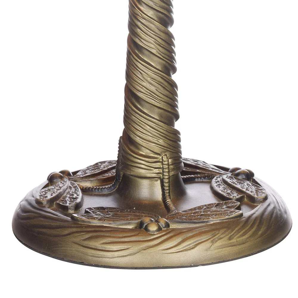 8" Dragonfly Multicolour Tiffany Glass Vintage Dome Table Lamp 35cm - Image 3
