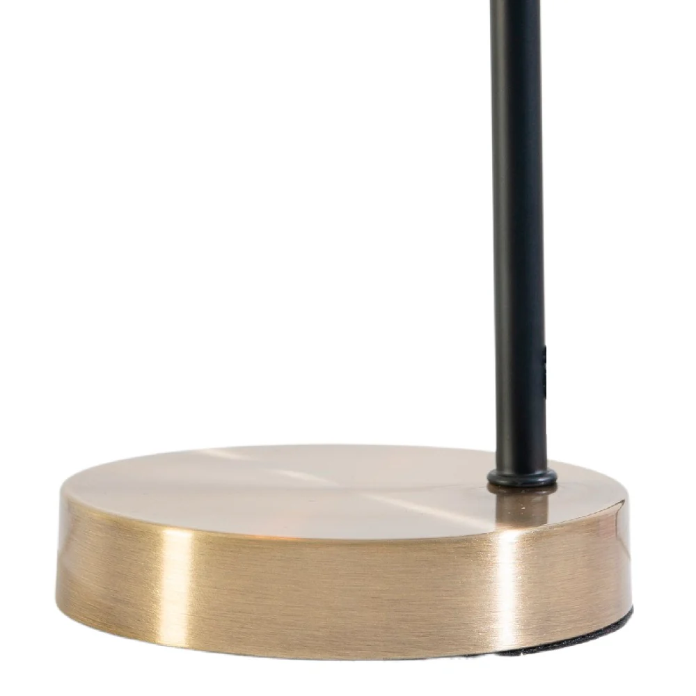 Antique Brass & Black Vintage Metal Industrial Swan Neck Table Desk Lamp 35cm - Image 3