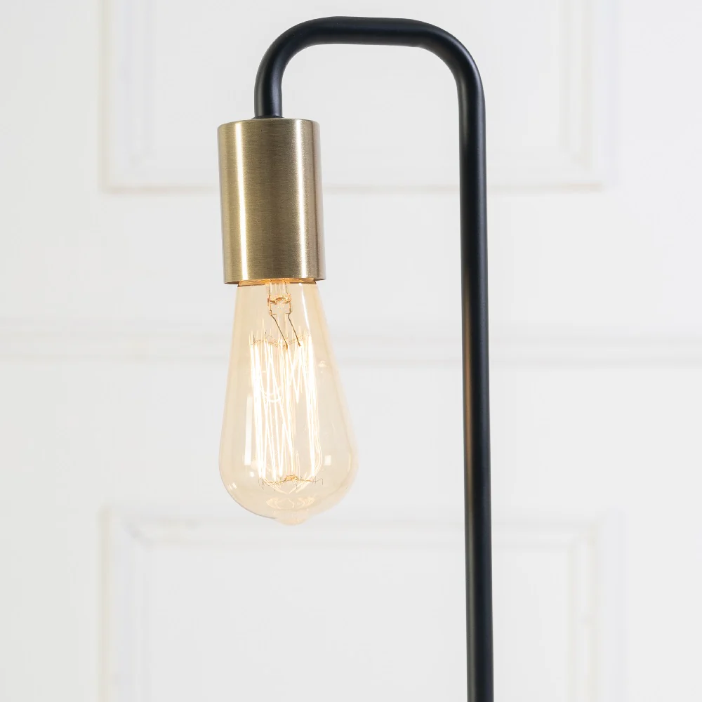 Antique Brass & Black Vintage Metal Industrial Swan Neck Table Desk Lamp 35cm - Image 4