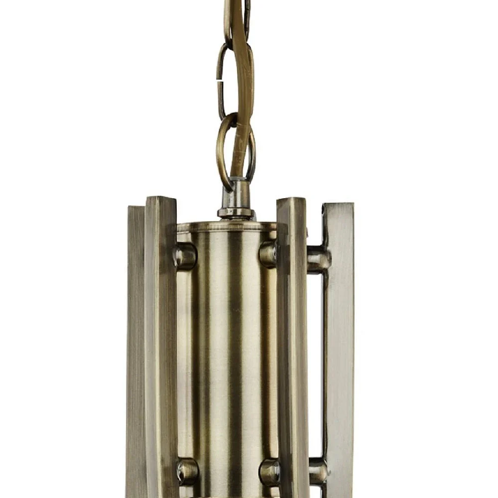 Antique Brass Classic Vintage 5 Lamp Pendant Light 62cm - Image 2