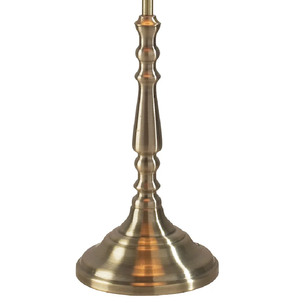 Antique Brass Vintage Candlestick Table Lamp with Cream Shade 55cm - Image 3