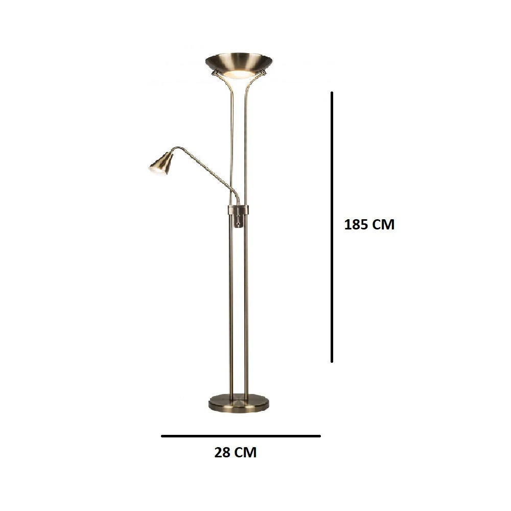 Antique Brass Vintage Mother & Child Floor Lamp Light 182cm - Image 4