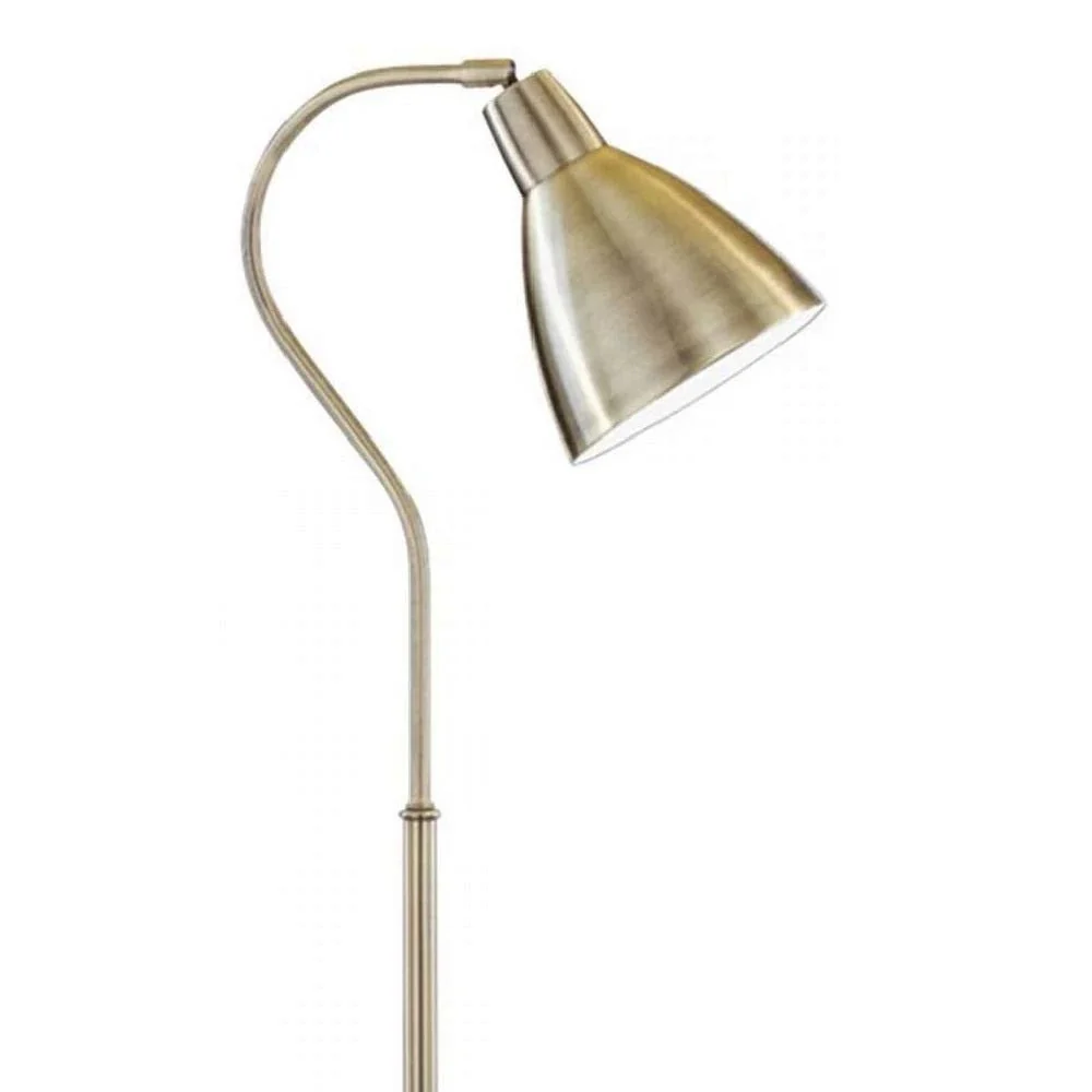 Antique Brass Vintage Swan Neck Metal Dome Head Floor Lamp 145cm - Image 3