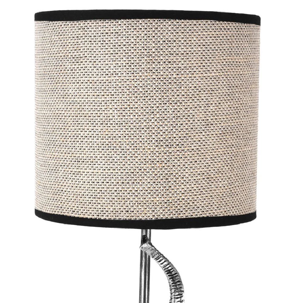 Antique Silver Sitting Elephant Sculpture Vintage Table Lamp with Drum Shade 47cm - Image 3