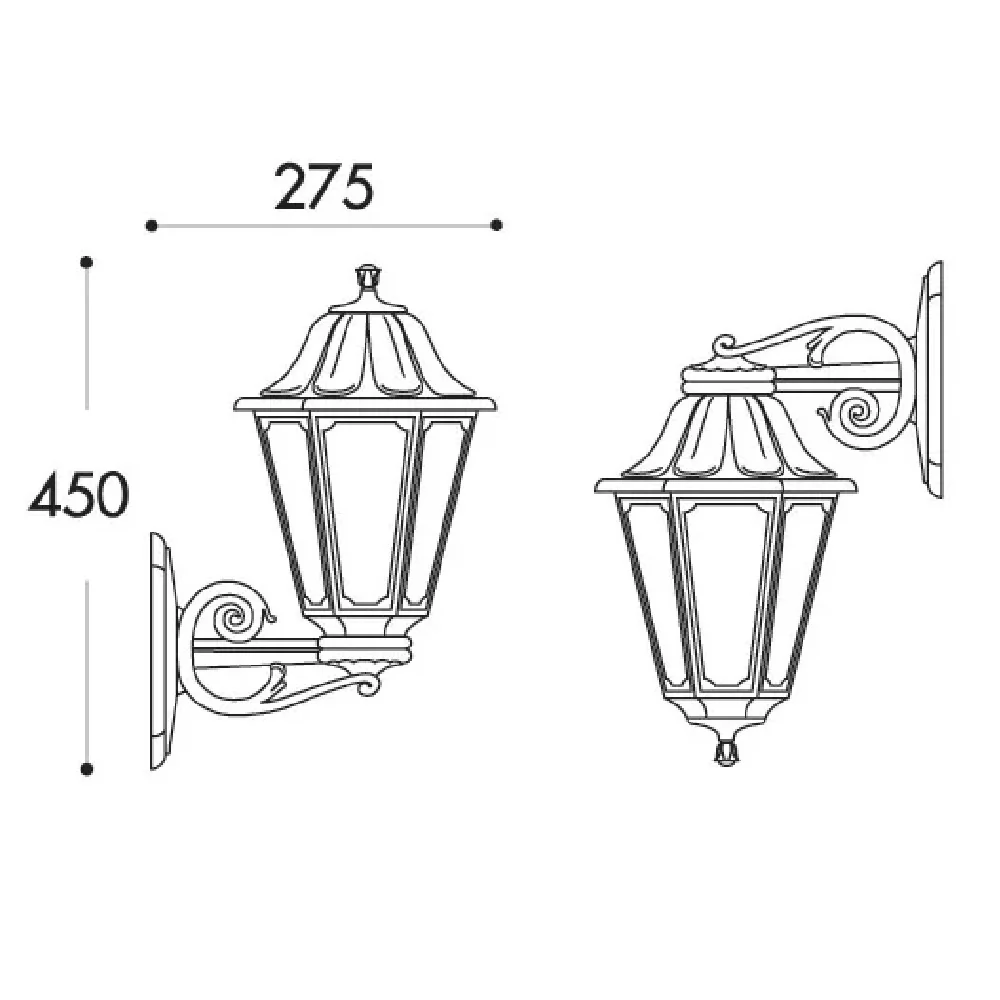 Black Outdoor Traditional Up or Down Lantern Wall Light Coastal IP55 - Image 3