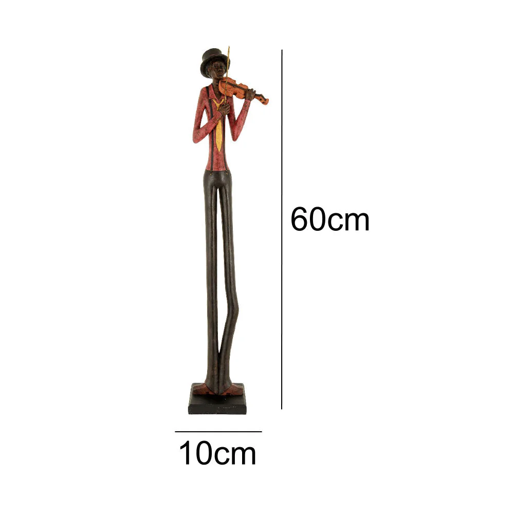 Britalia BR0267 Brown & Red Resin Standing Jazz Violinist Musician Sculpture Figurine 60cm - Image 5