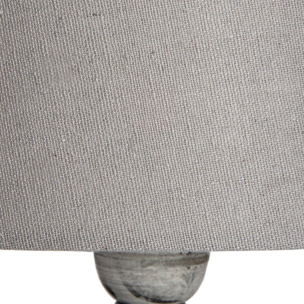 Britalia BR18552 Beige Stone Vintage Rustic Urn Column Table Lamp with Grey Linen Shade 53cm - Image 3