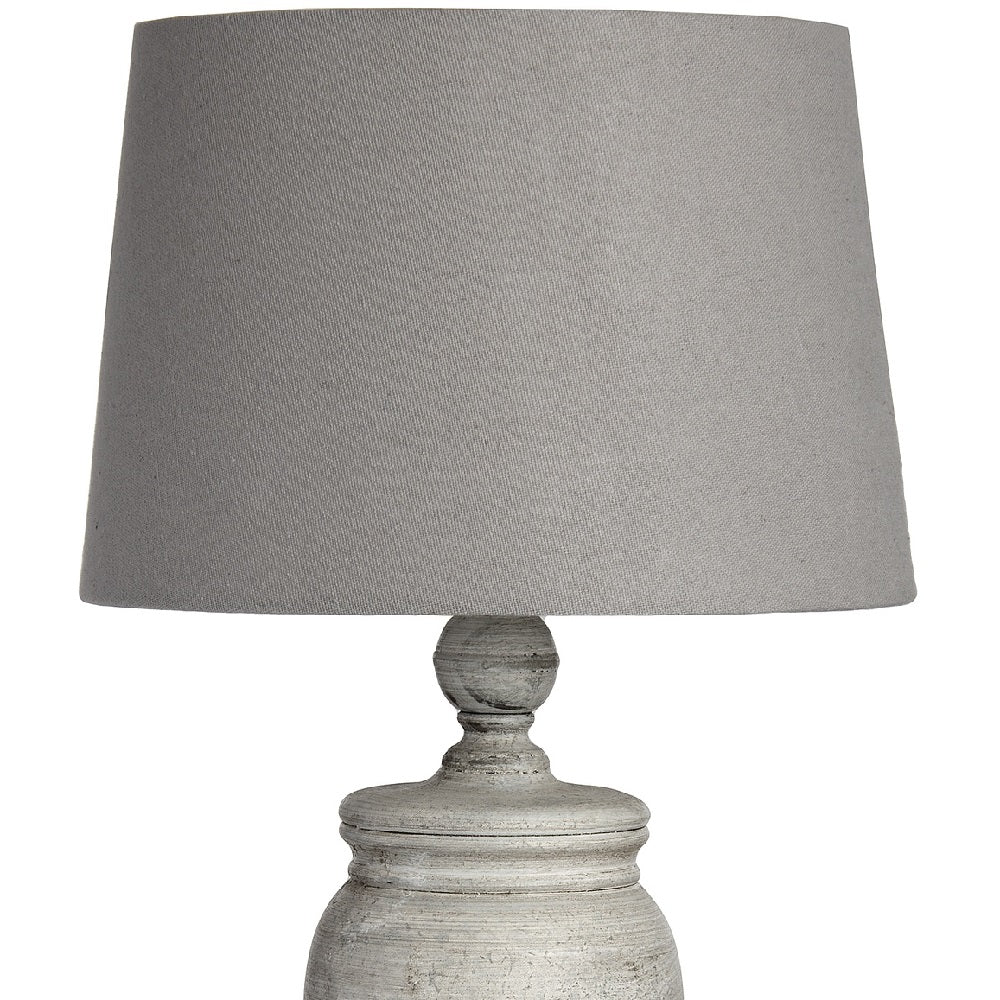 Britalia BR18552 Beige Stone Vintage Rustic Urn Column Table Lamp with Grey Linen Shade 53cm - Image 4