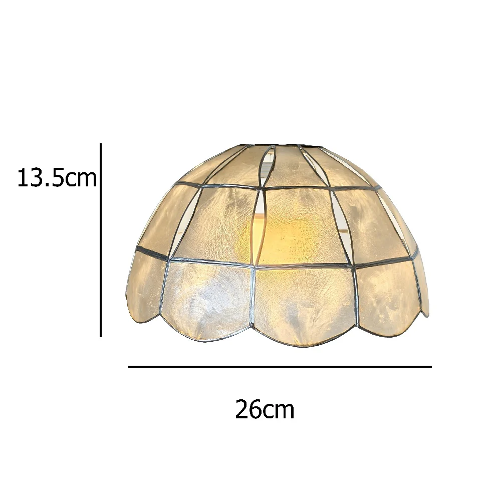 Natural Opaque Capiz Shell Art Deco Vintage Easy Fit Dome Pendant Shade 26cm - Image 4