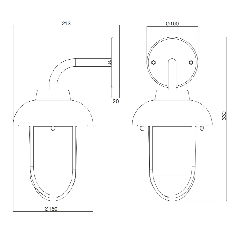 Britalia BR202760124 Antique Rust Outdoor Vintage Swan Neck Down Lantern Wall Light IP44 - Image 3