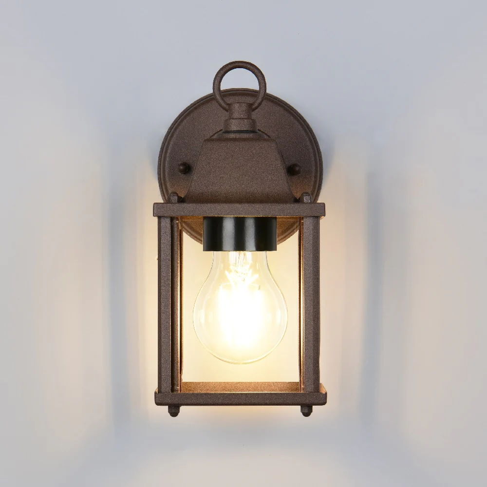 Antique Rust Outdoor Vintage Down Lantern Wall Light 225mm - Image 3