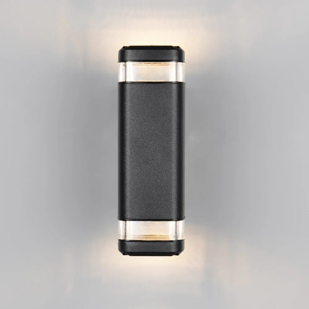 Matt Black Outdoor Modern Rectangular Up & Down Wall Light IP44 - Image 2