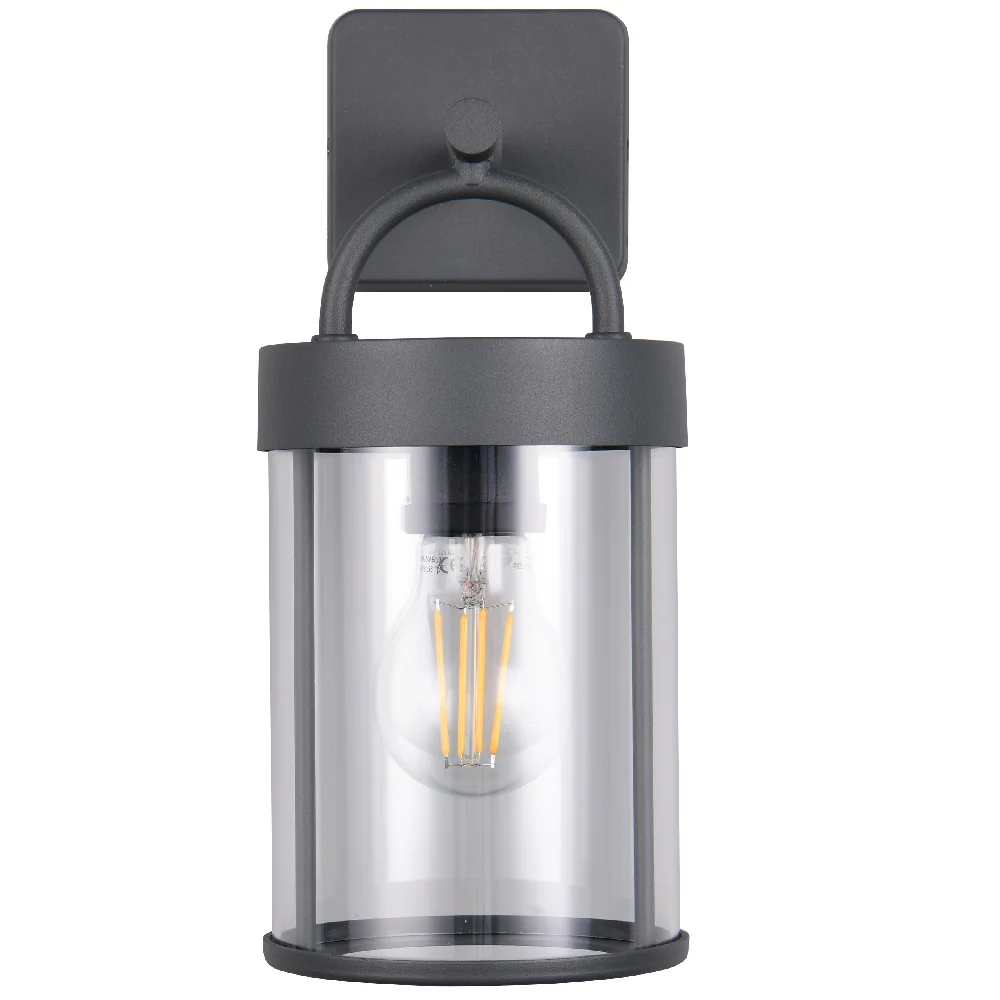 Anthracite Dark Grey Outdoor Vintage Down Lantern Wall Light 28cm - Image 2