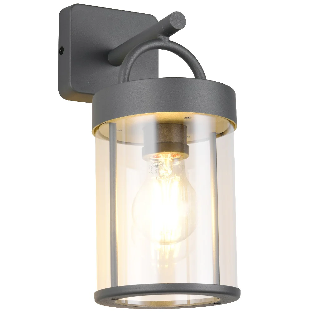 Anthracite Dark Grey Outdoor Vintage Down Lantern Wall Light 28cm - Image 3