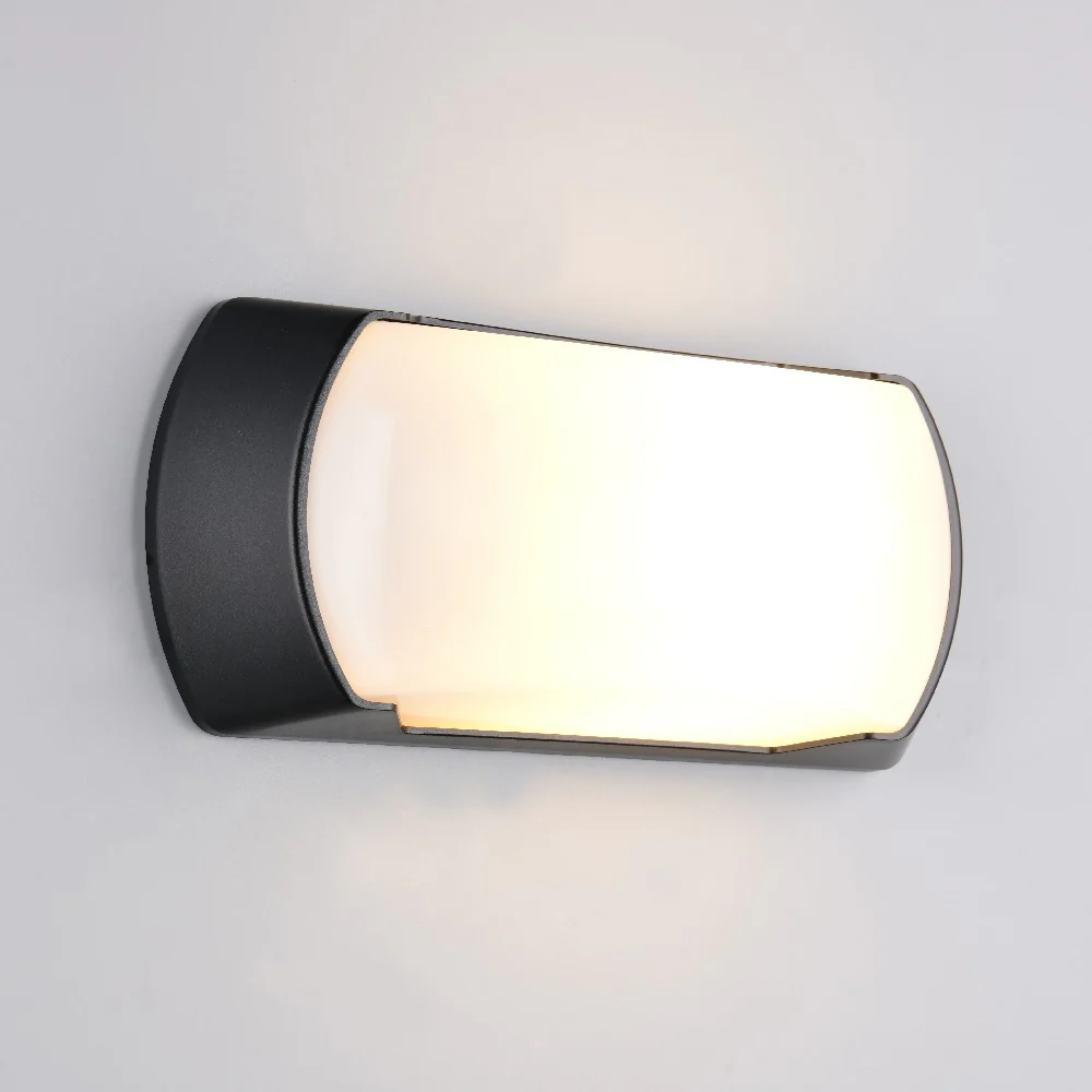 Black Outdoor Modern Oval Bulkhead Wall Light 260mm IP65 - Image 2