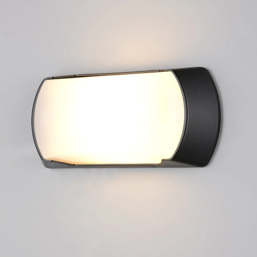 Black Outdoor Modern Oval Bulkhead Wall Light 260mm IP65 - Image 3