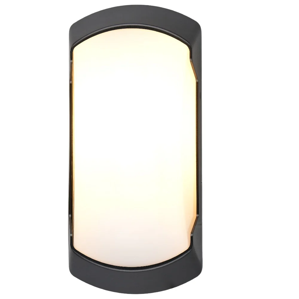 Black Outdoor Modern Oval Bulkhead Wall Light 260mm IP65 - Image 4