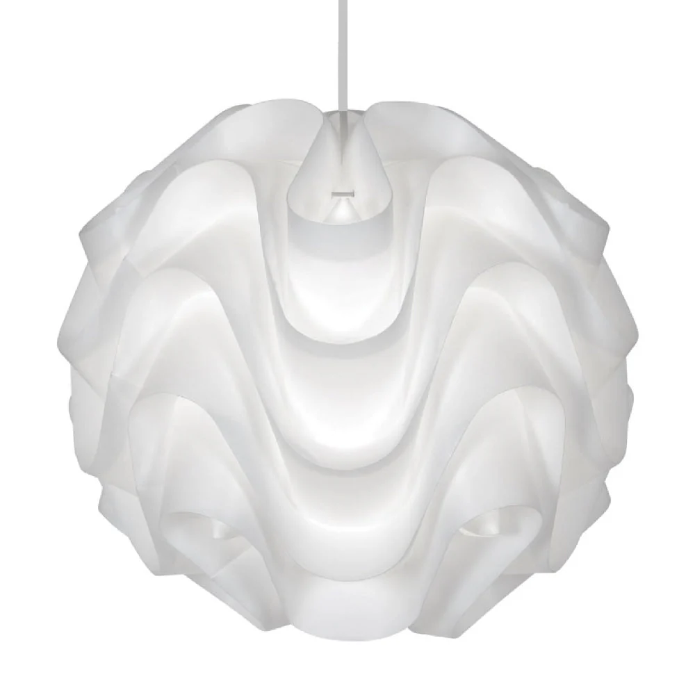 Britalia BR430 L WH White Moulded Acrylic Modern Non Electric Pendant Shade 39cm
