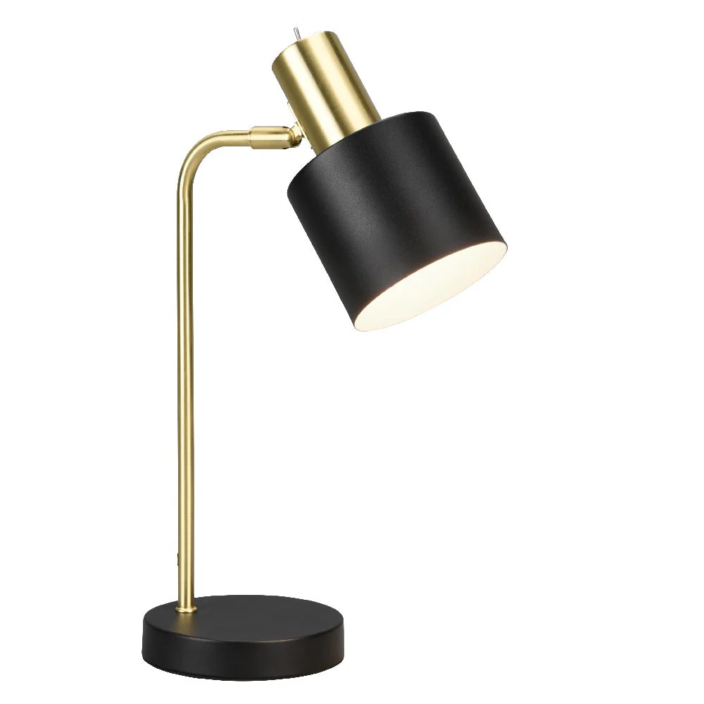 Britalia BR51041080 Matt Black & Gold Vintage Adjustable Metal Desk Table Lamp 43cm - Image 3