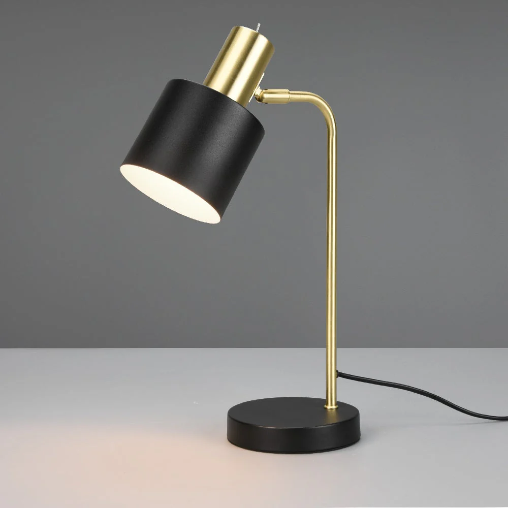 Britalia BR51041080 Matt Black & Gold Vintage Adjustable Metal Desk Table Lamp 43cm - Image 4