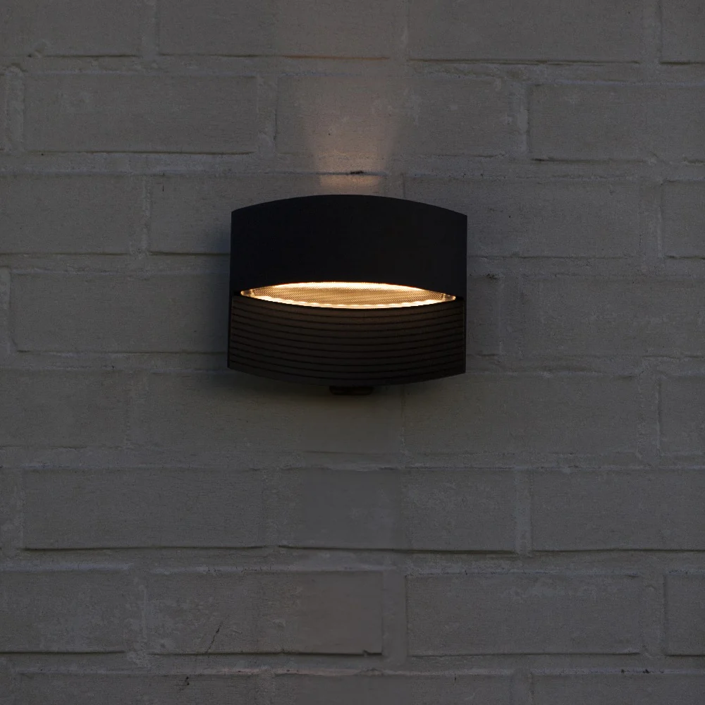 LED Matt Black Modern Outdoor Up and Down Wall LIght IP54 - Image 2