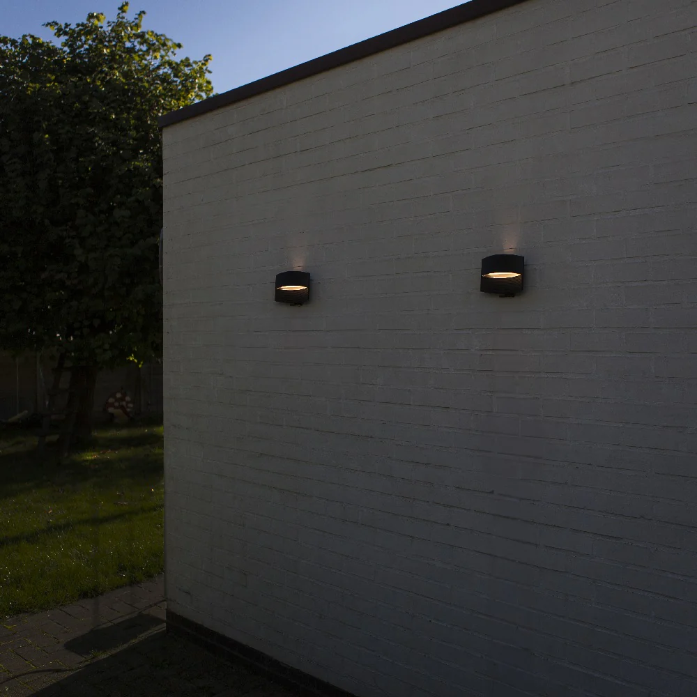 LED Matt Black Modern Outdoor Up and Down Wall LIght IP54 - Image 3
