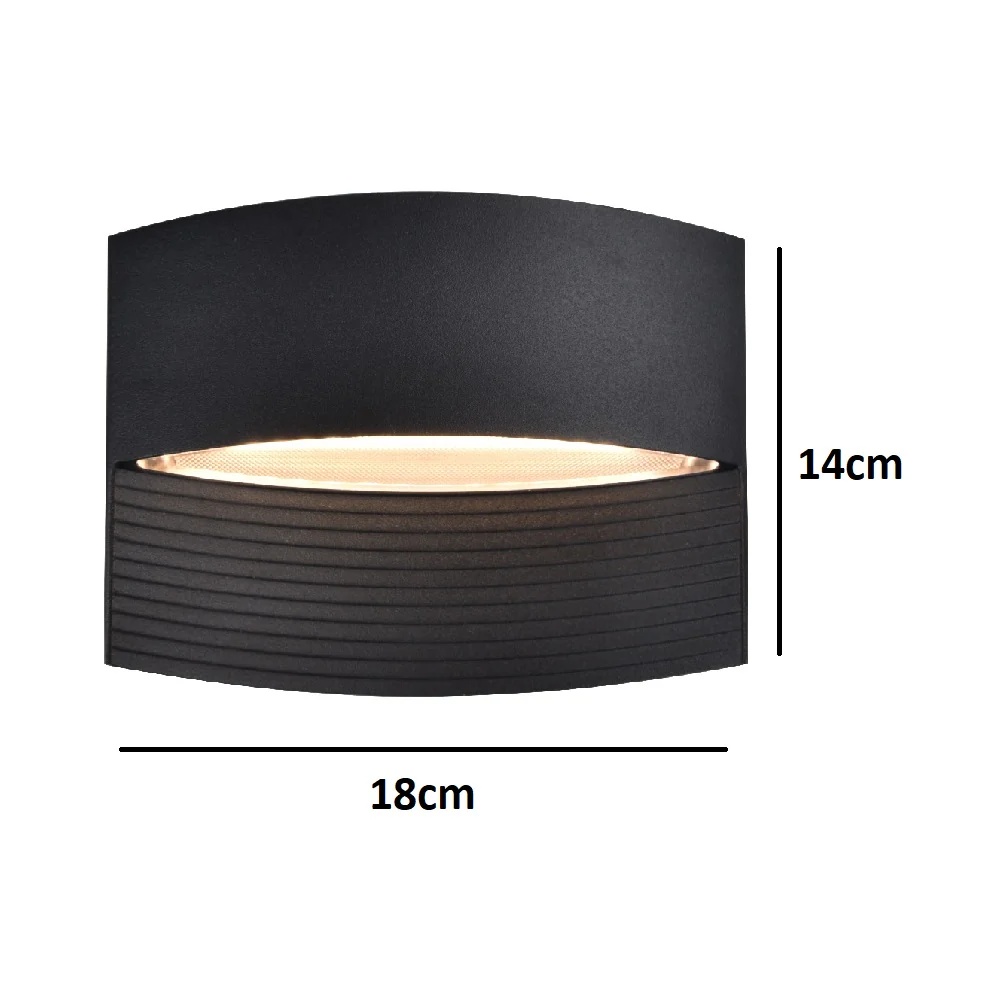 LED Matt Black Modern Outdoor Up and Down Wall LIght IP54 - Image 4