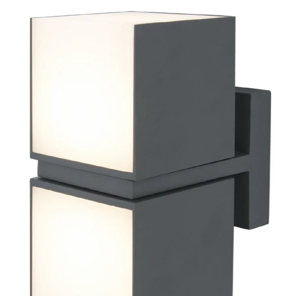 Britalia BR5193801118 LED Anthracite Outdoor Cuboid Multi Directional 2 Lamp Wall Light - Image 3