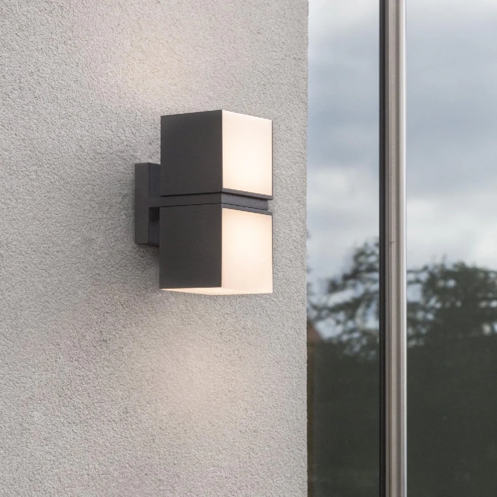 Britalia BR5193801118 LED Anthracite Outdoor Cuboid Multi Directional 2 Lamp Wall Light - Image 5