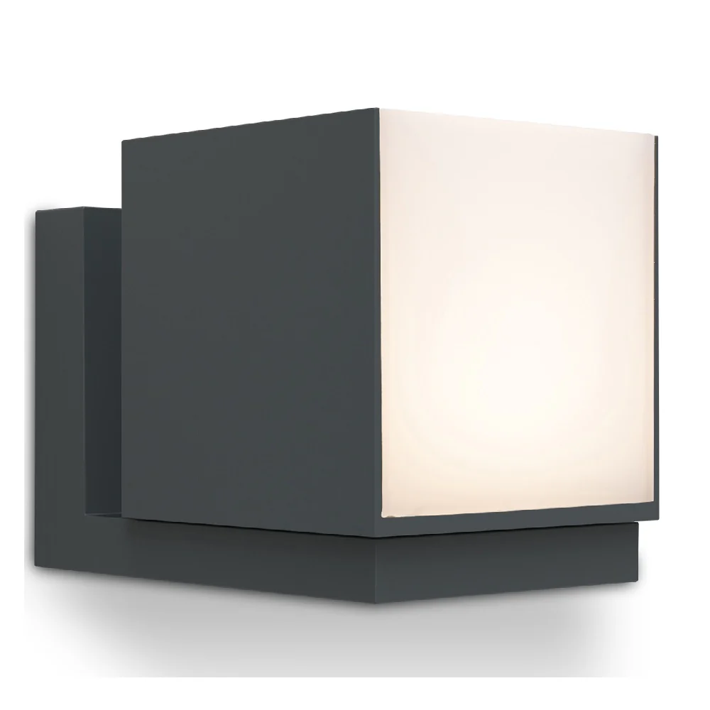LED Anthracite Outdoor Modern Cube Rotating Head Wall Light IP54 - Image 2