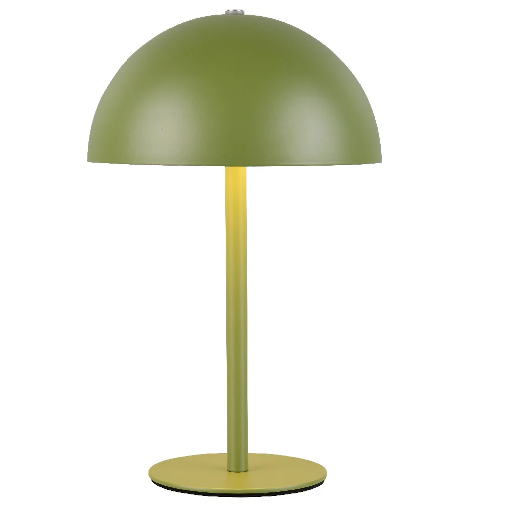 LED Olive Green Dome Shape USB Rechargeable Touch Table Lamp 21cm - Image 4