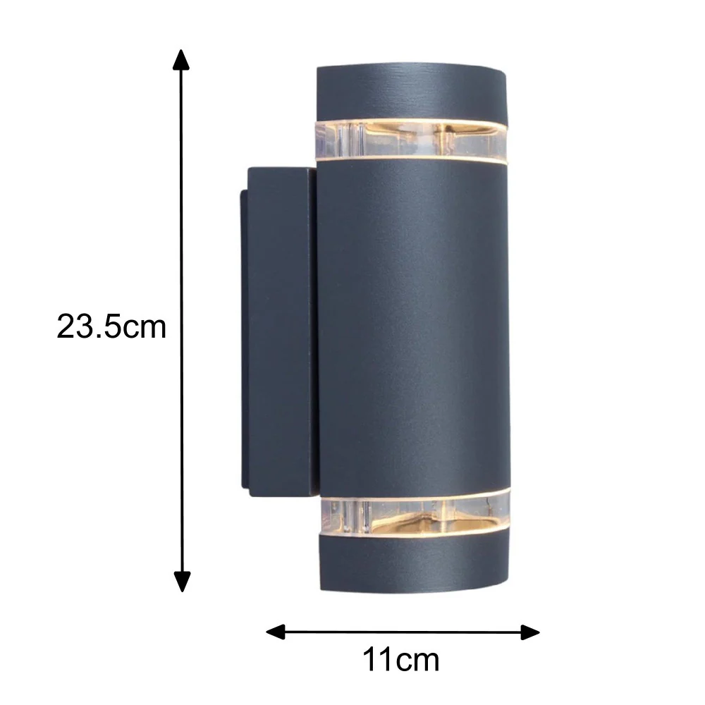 Britalia BR5604011118 Anthracite Outdoor Modern Half Cylinder Up & Down Wall Light - Image 5