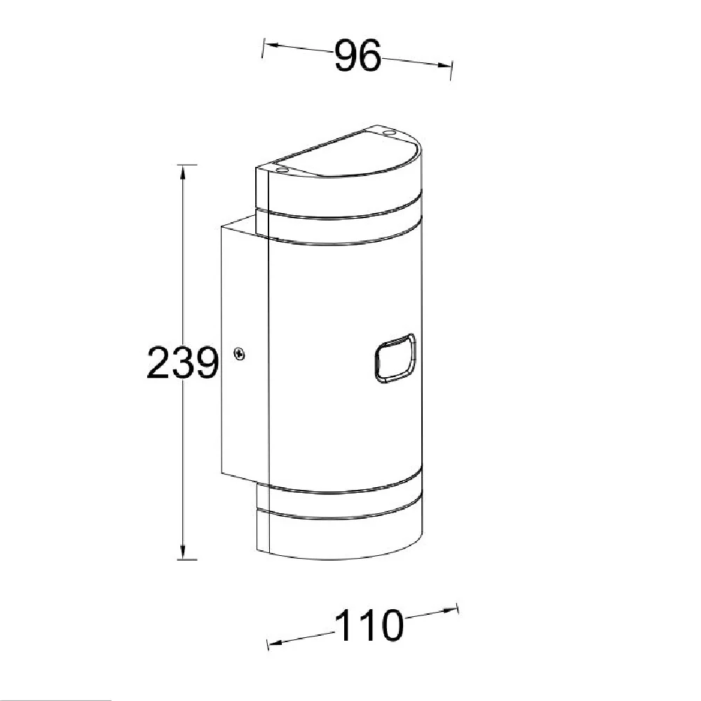 Anthracite Outdoor Modern Half Cylinder Up & Down Wall Light with PIR - Image 6