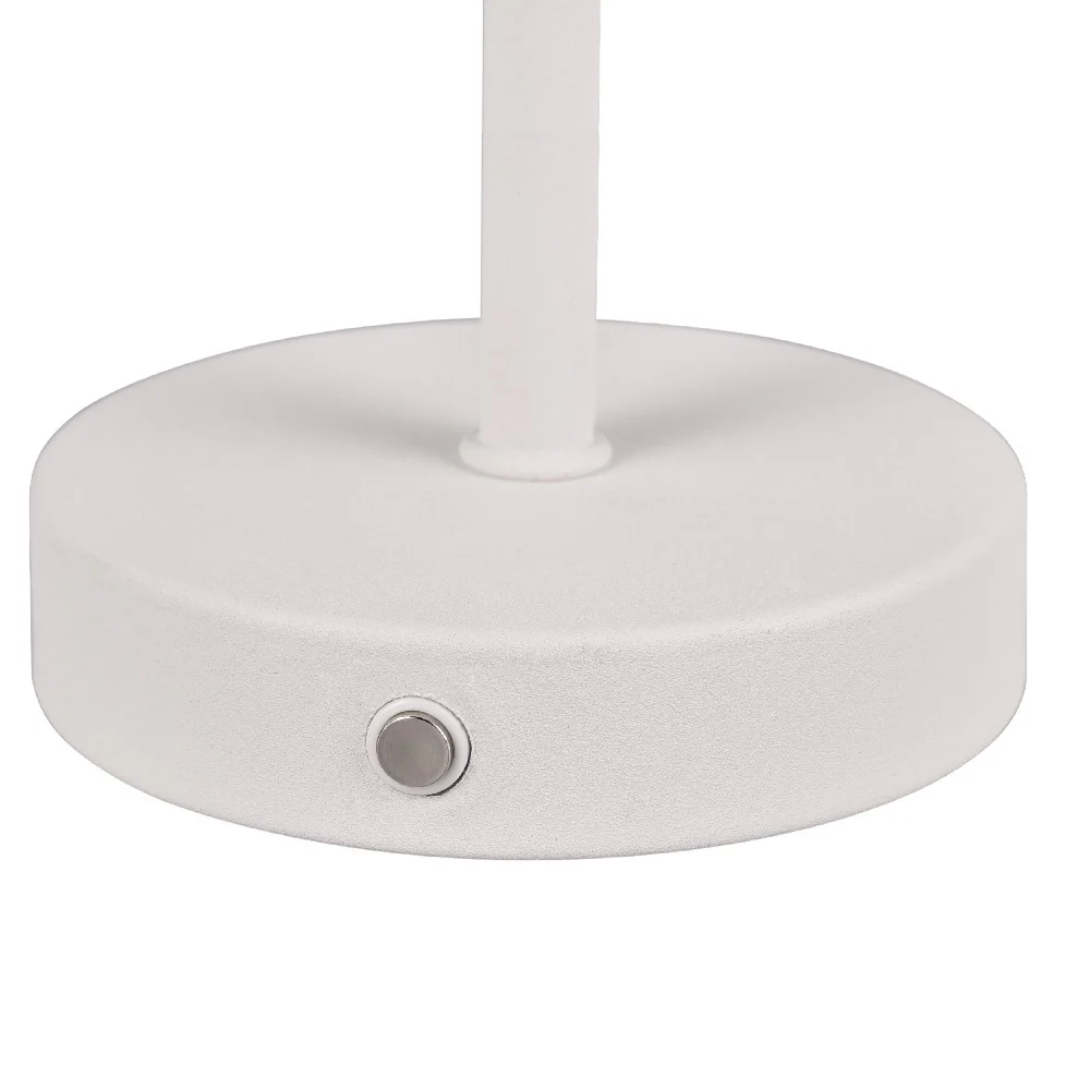 LED Matt White Stem USB Rechargeable Touch Table Lamp 30cm - Image 3