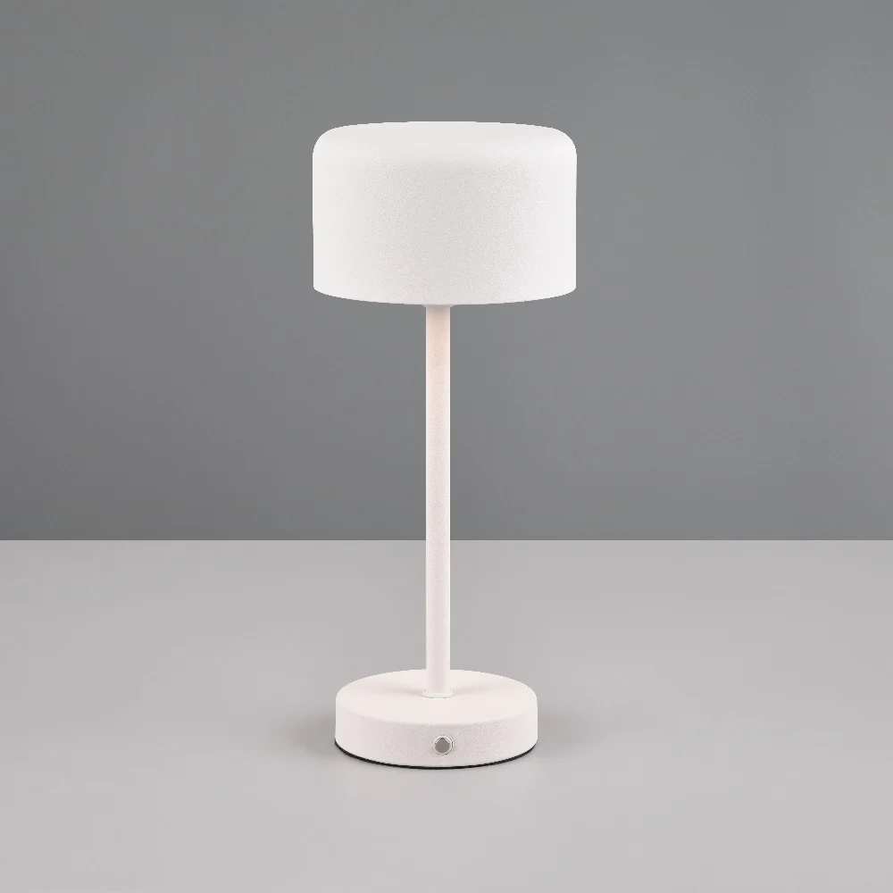 LED Matt White Stem USB Rechargeable Touch Table Lamp 30cm - Image 4