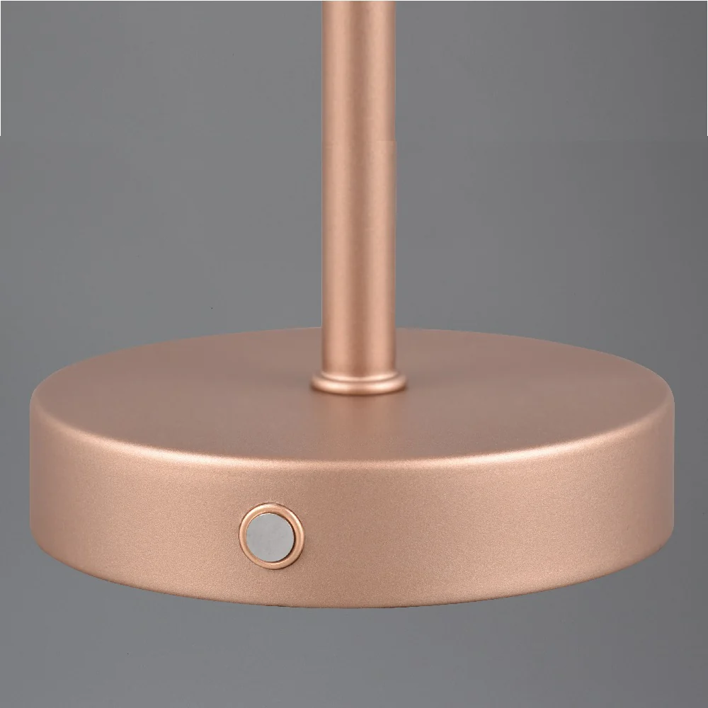 LED Matt Copper Stem USB Rechargeable Touch Table Lamp 30cm - Image 3