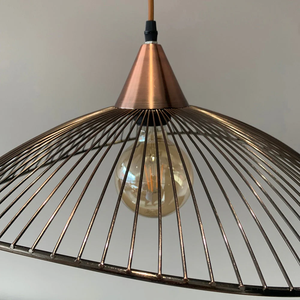 Britalia BR6178/1 S CU Copper Vintage Wired Dome Pendant Ceiling Light 45cm - Image 2