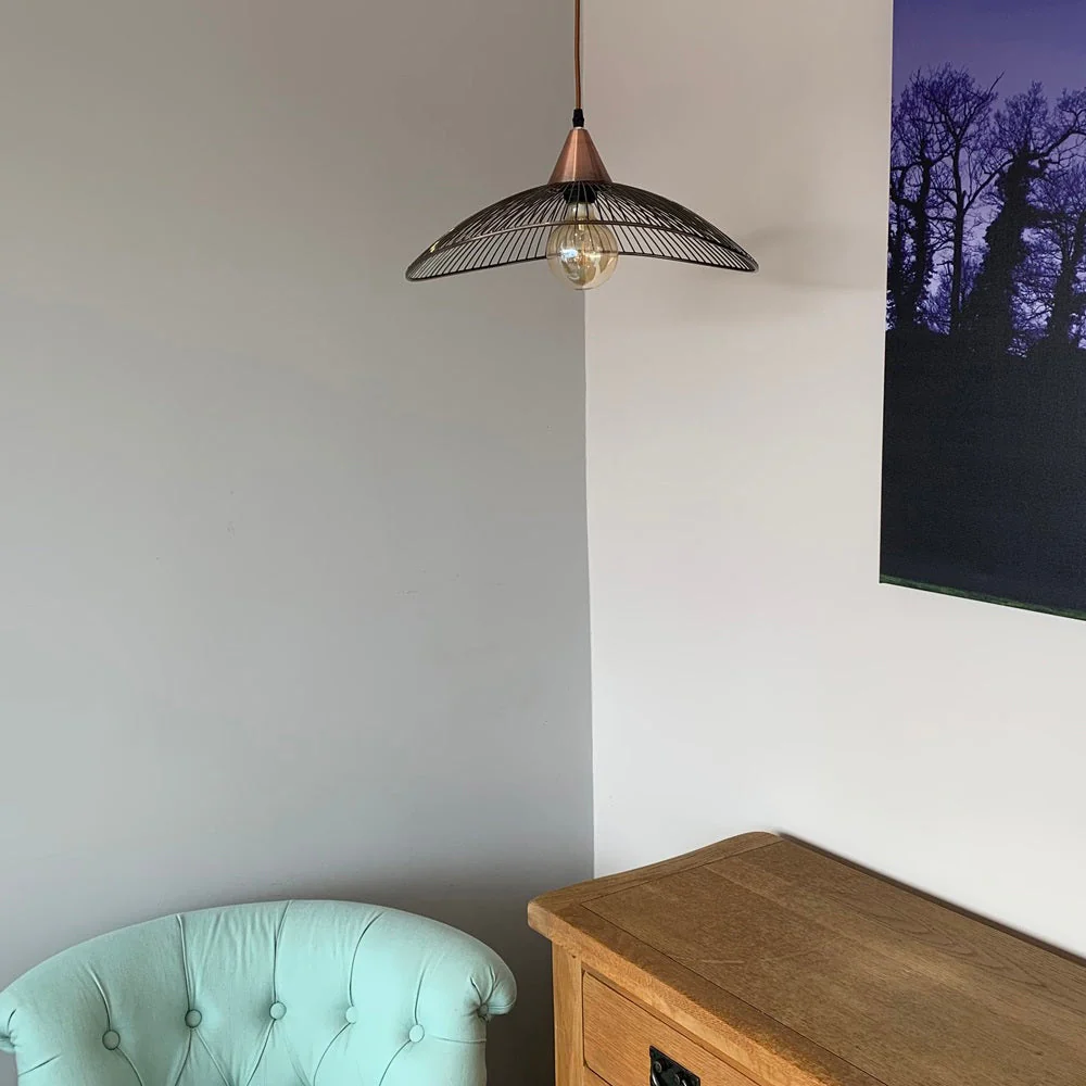 Britalia BR6178/1 S CU Copper Vintage Wired Dome Pendant Ceiling Light 45cm - Image 3