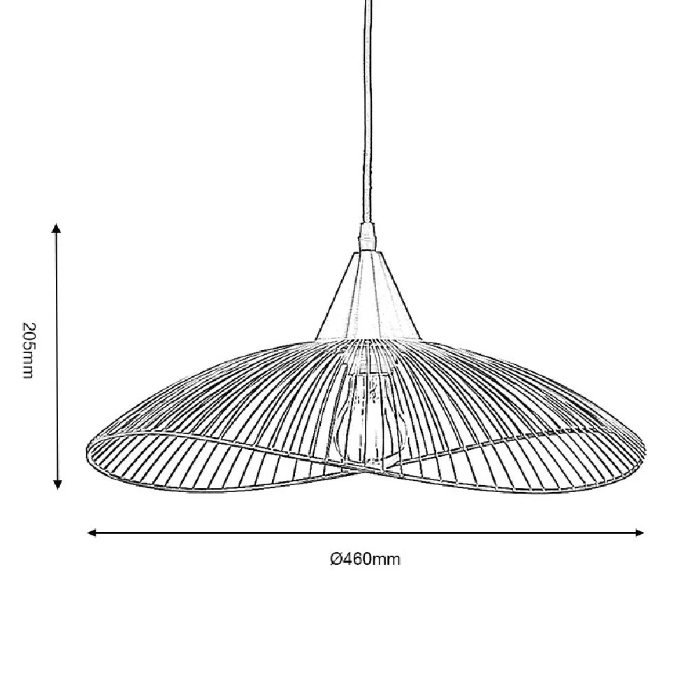 Britalia BR6178/1 S CU Copper Vintage Wired Dome Pendant Ceiling Light 45cm - Image 4
