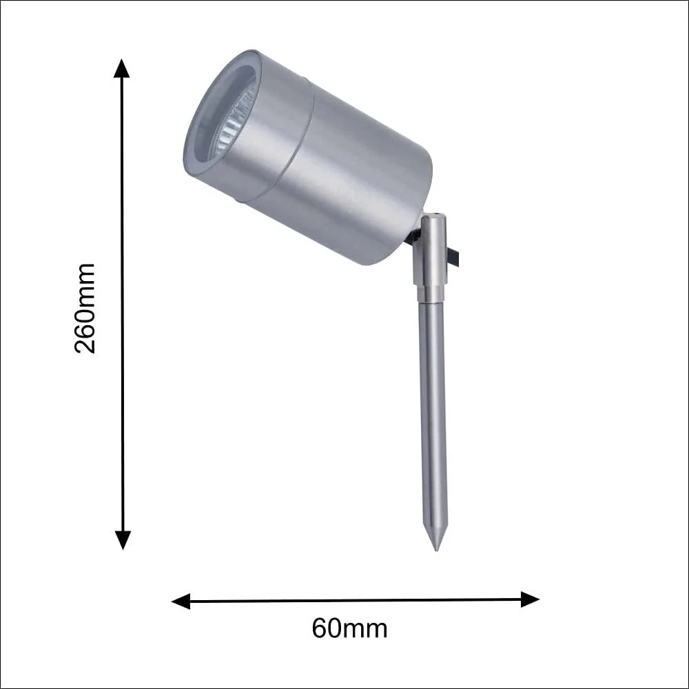Stainless Steel Outdoor Modern Cylinder Garden Spike Light 26cm - Image 3