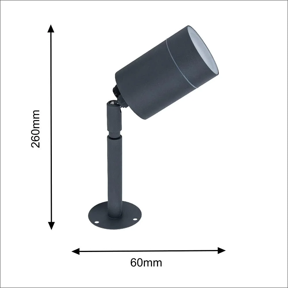 Britalia BR6611107424 Graphite Outdoor Modern Cylinder Garden Spike Light 26cm - Image 3