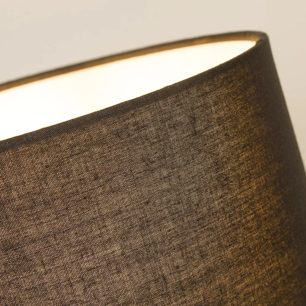 Black and Gold Modern Touch Table Lamp with Black Cotton Shade 27cm - Image 4