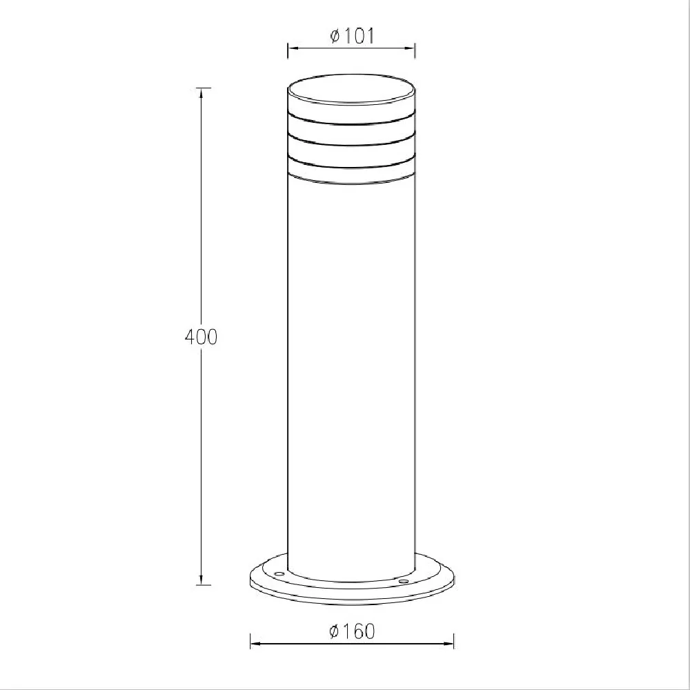 Anthracite Grey Outdoor Modern Cylinder Pedestal Post Light 400mm - Image 4
