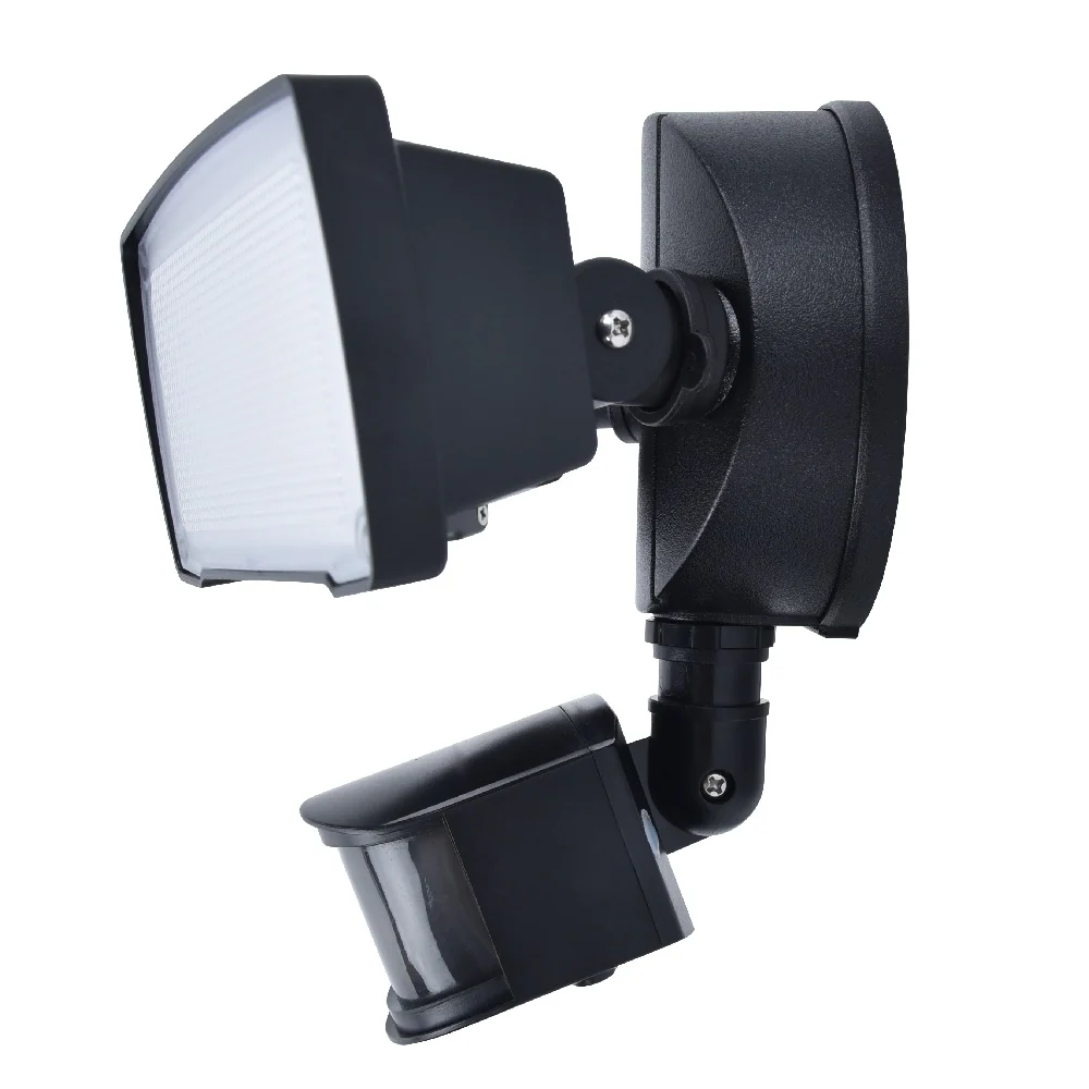 LED Matt Black Outdoor Double Head Flood Wall Light with PIR 21W - Image 3