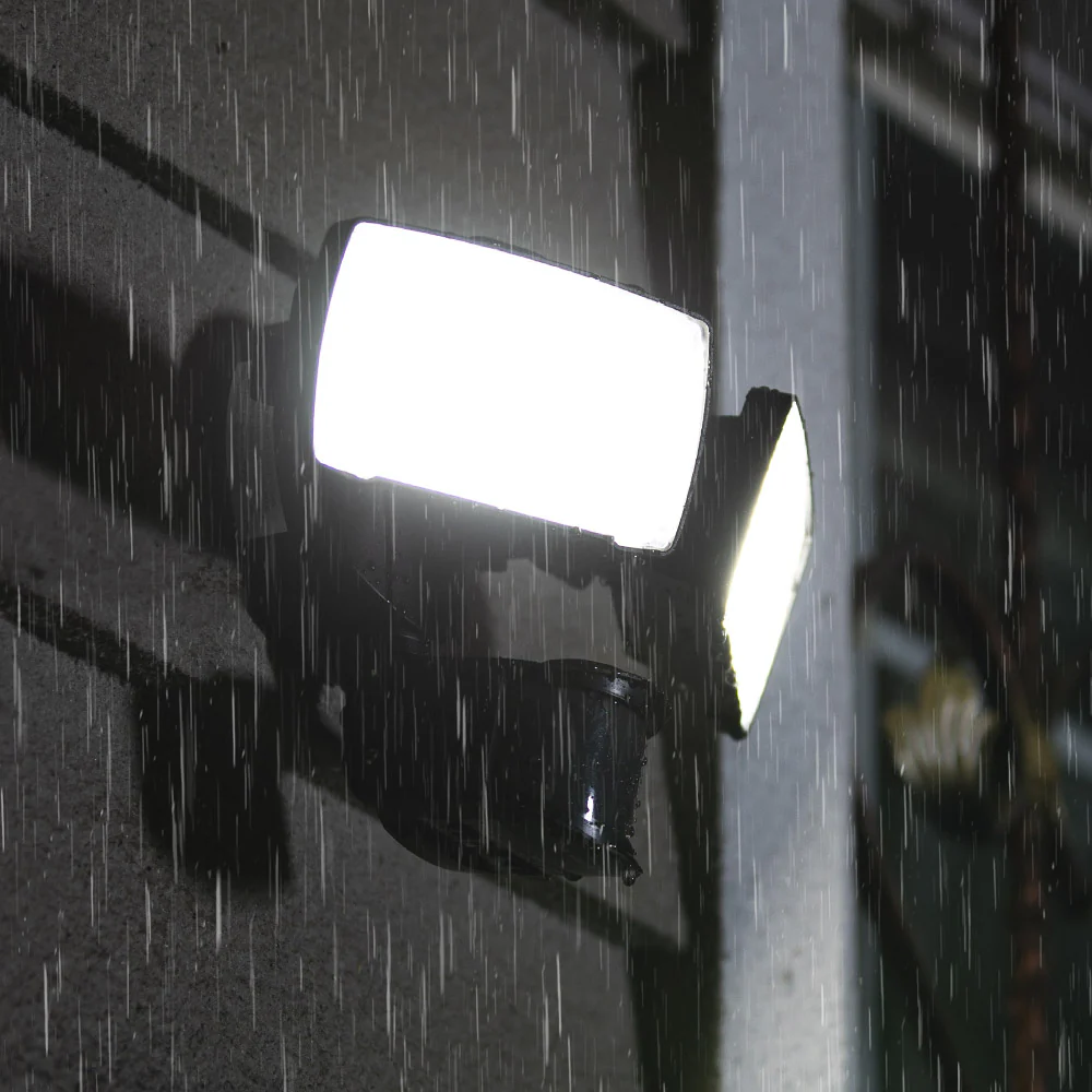 LED Matt Black Outdoor Double Head Flood Wall Light with PIR 21W - Image 7