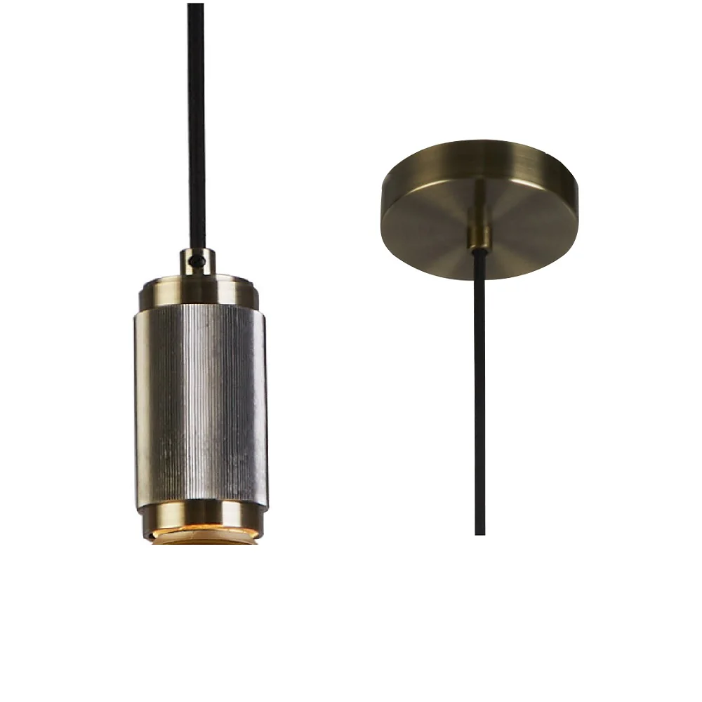 Antique Brass Modern Round Cable Flex Suspension Ceiling Rose Pendant