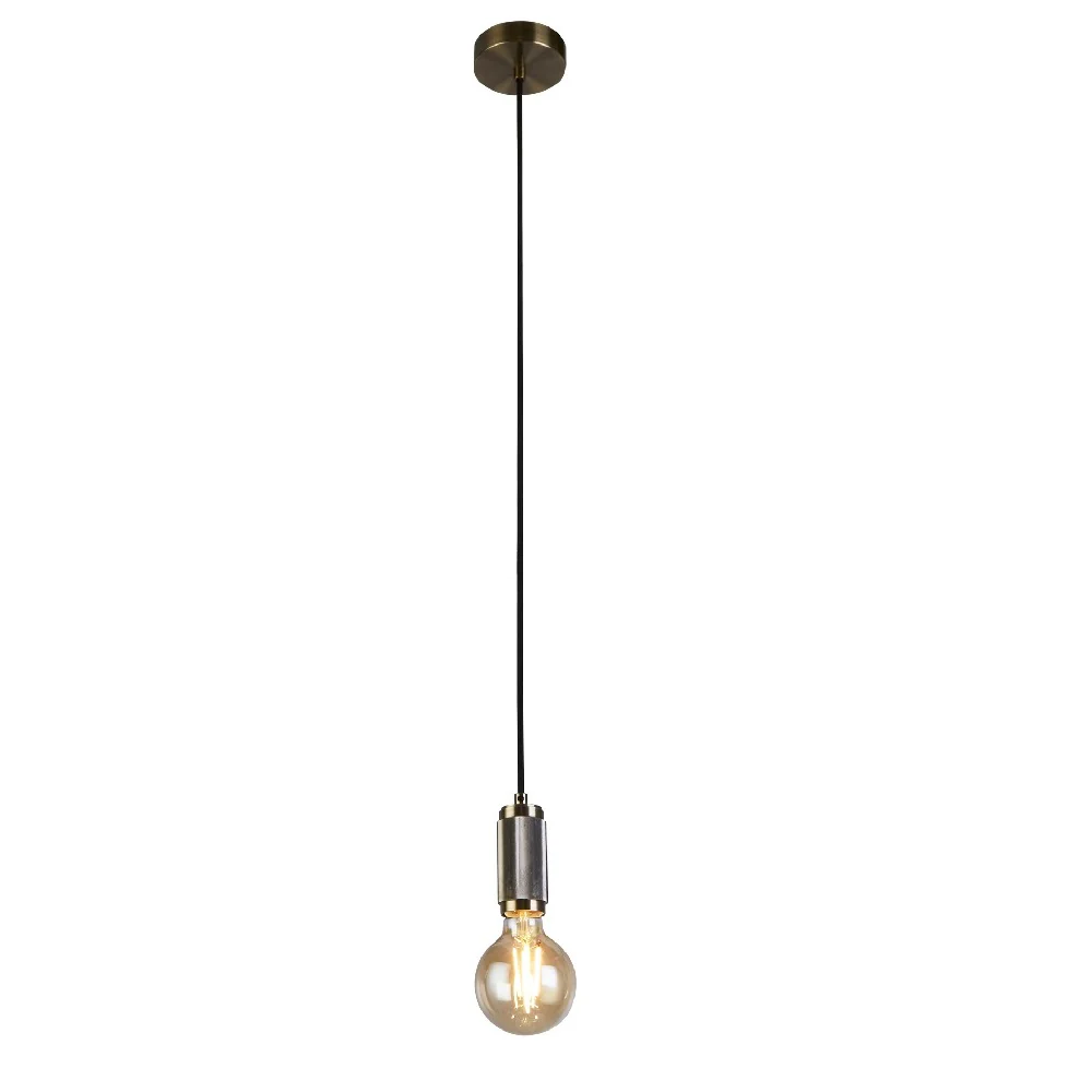 Antique Brass Modern Round Cable Flex Suspension Ceiling Rose Pendant - Image 2