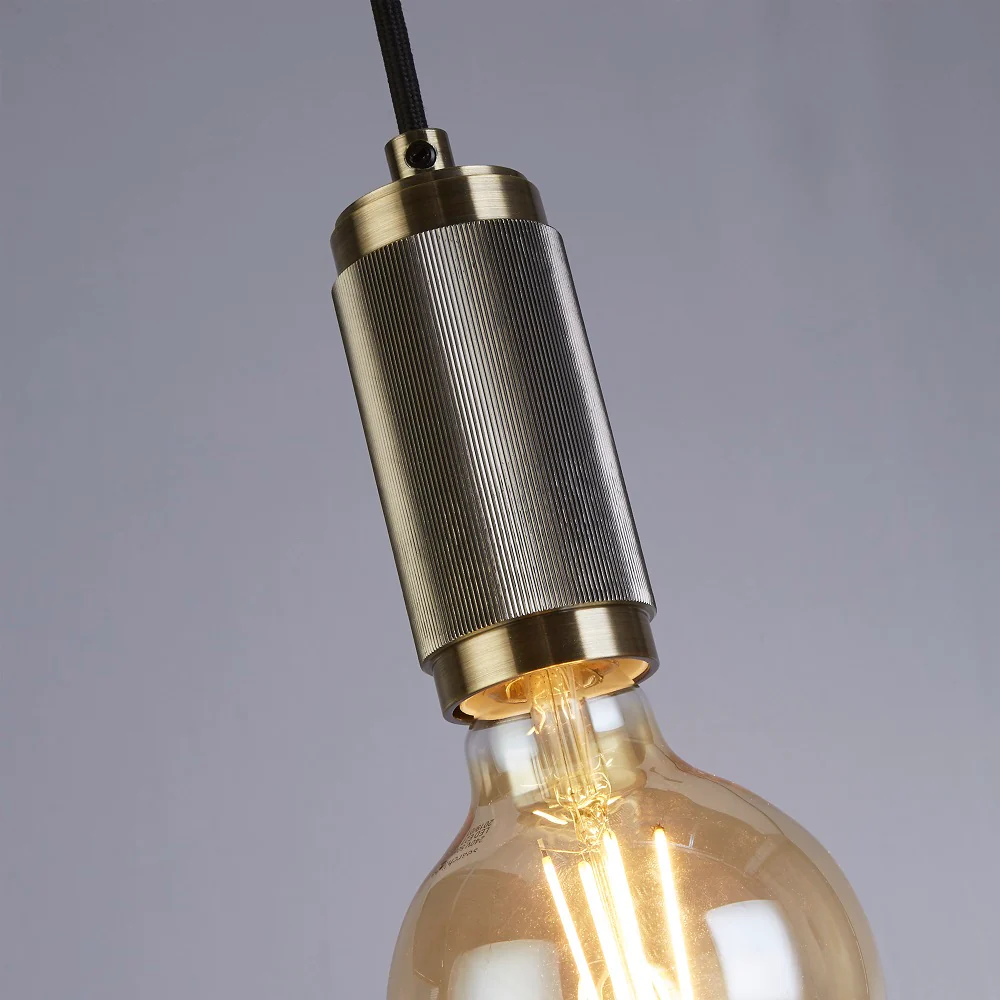 Antique Brass Modern Round Cable Flex Suspension Ceiling Rose Pendant - Image 4