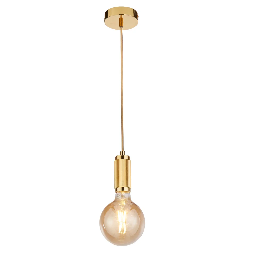 Gold Modern Fabric Round Cable Flex Suspension Ceiling Rose Pendant - Image 3